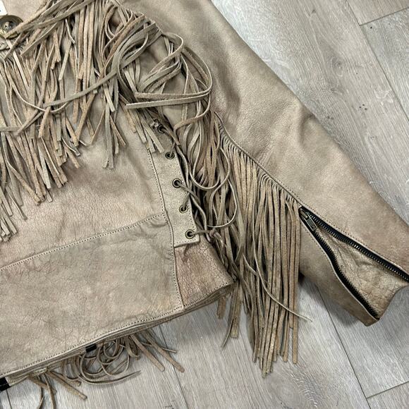Vintage Indian Motorcycles Fringe Tassel Brown Leather Jacket Size Large L B3 - Picture 11 of 11